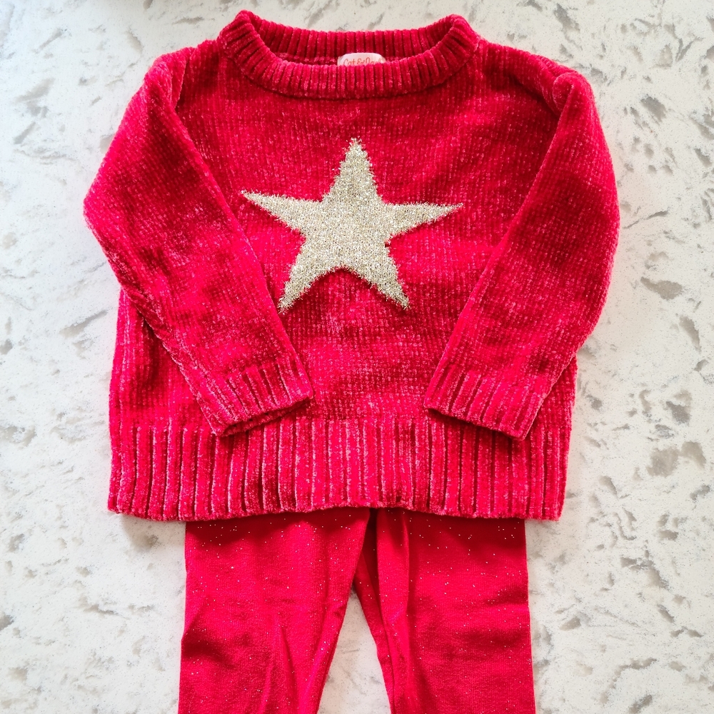 •MOVING SALE• Toddler Girl's Gold Star Outfit